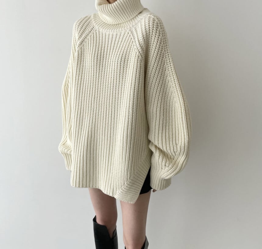 【tops】ハイネックニットセーター　M27577