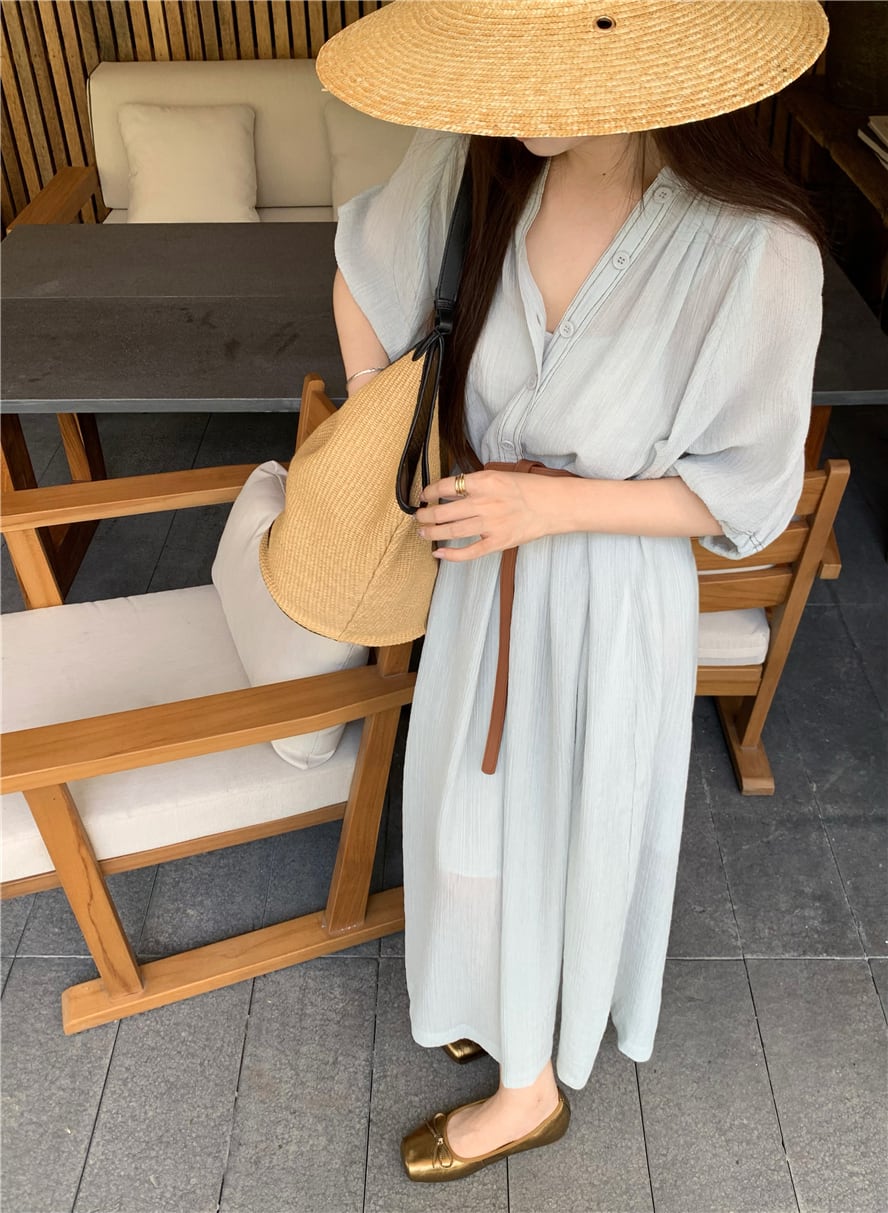 【dress】ベルト付きシャツワンピース　N2670