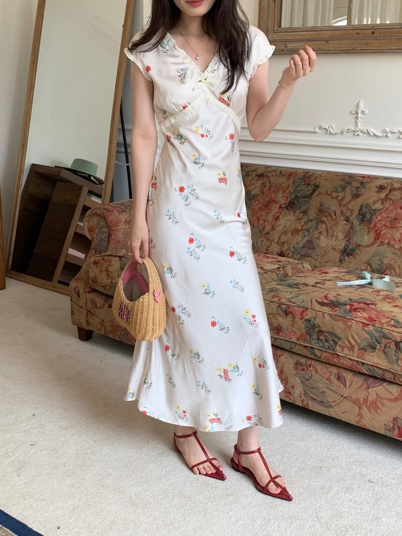 【dress】Vネックワンピース　M24468