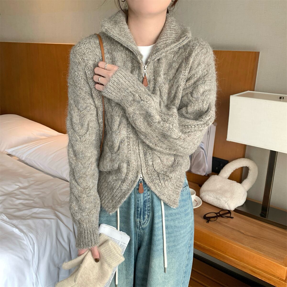 【outer】Wジップニットカーデ　M27741