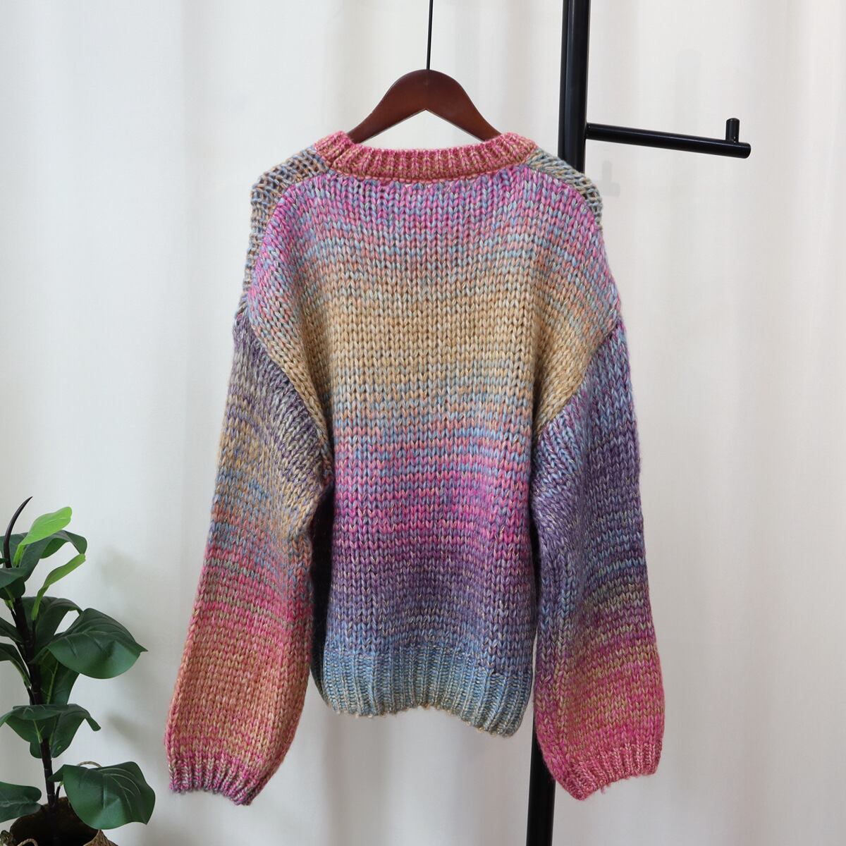 【outer】ボーダー柄ニットセーター　M18789