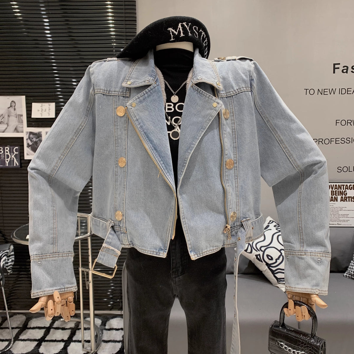 【outer】ファーデニムジャケット　M19108