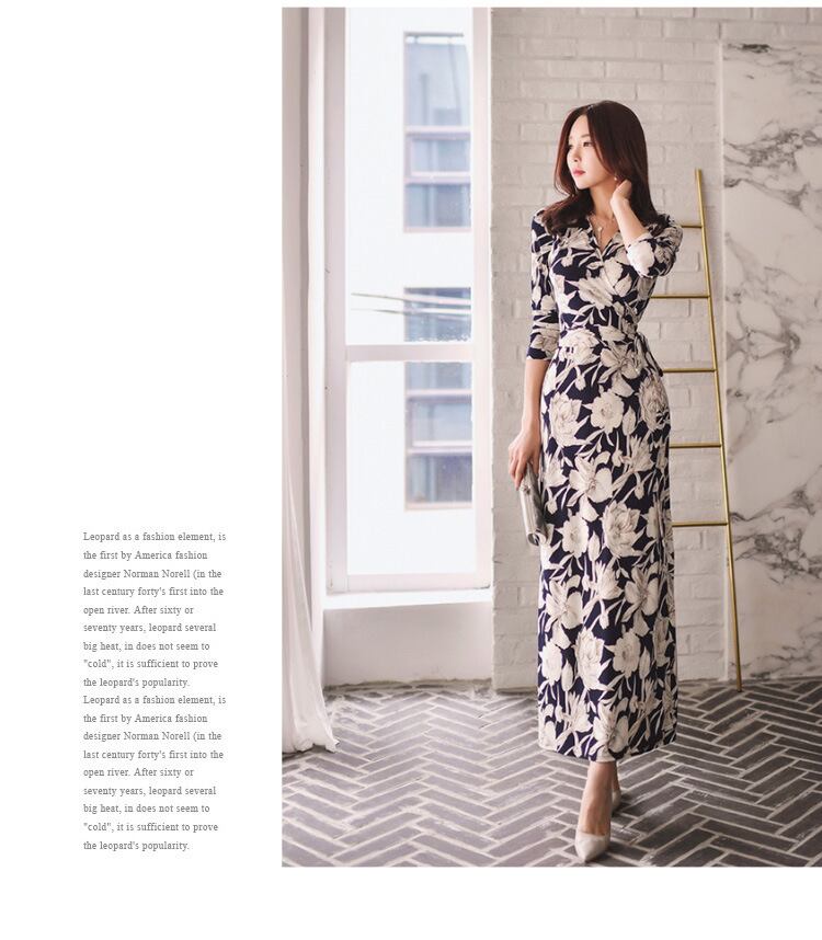 【dress】好感度UP!セクシー気質満点レトロ体型カバー着痩せVネックワンピース G2003