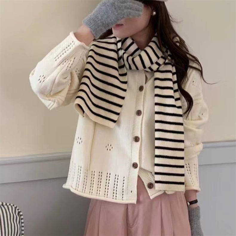 【outer】カットワークニットカーデ　M25612
