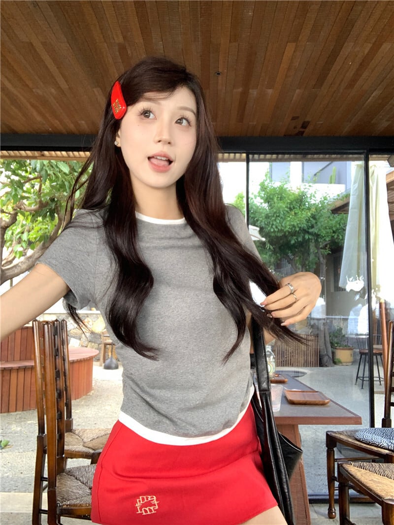 【tops】切り替えTシャツ　M25122