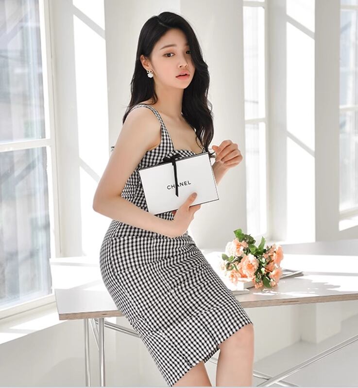 【dress】千鳥格子サロペットワンピース G20061
