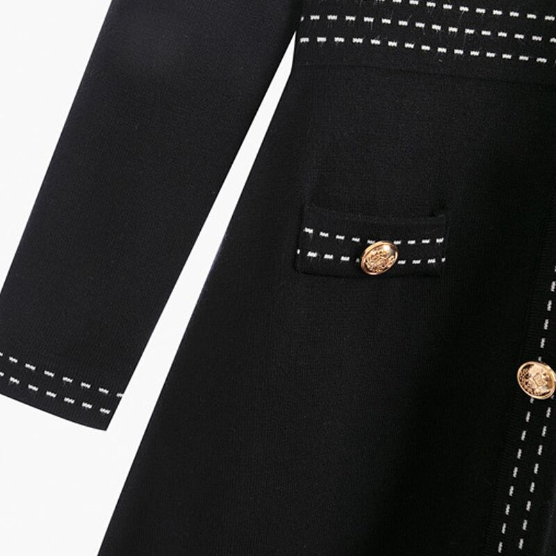 【dress】Vネックニットワンピース Q6810