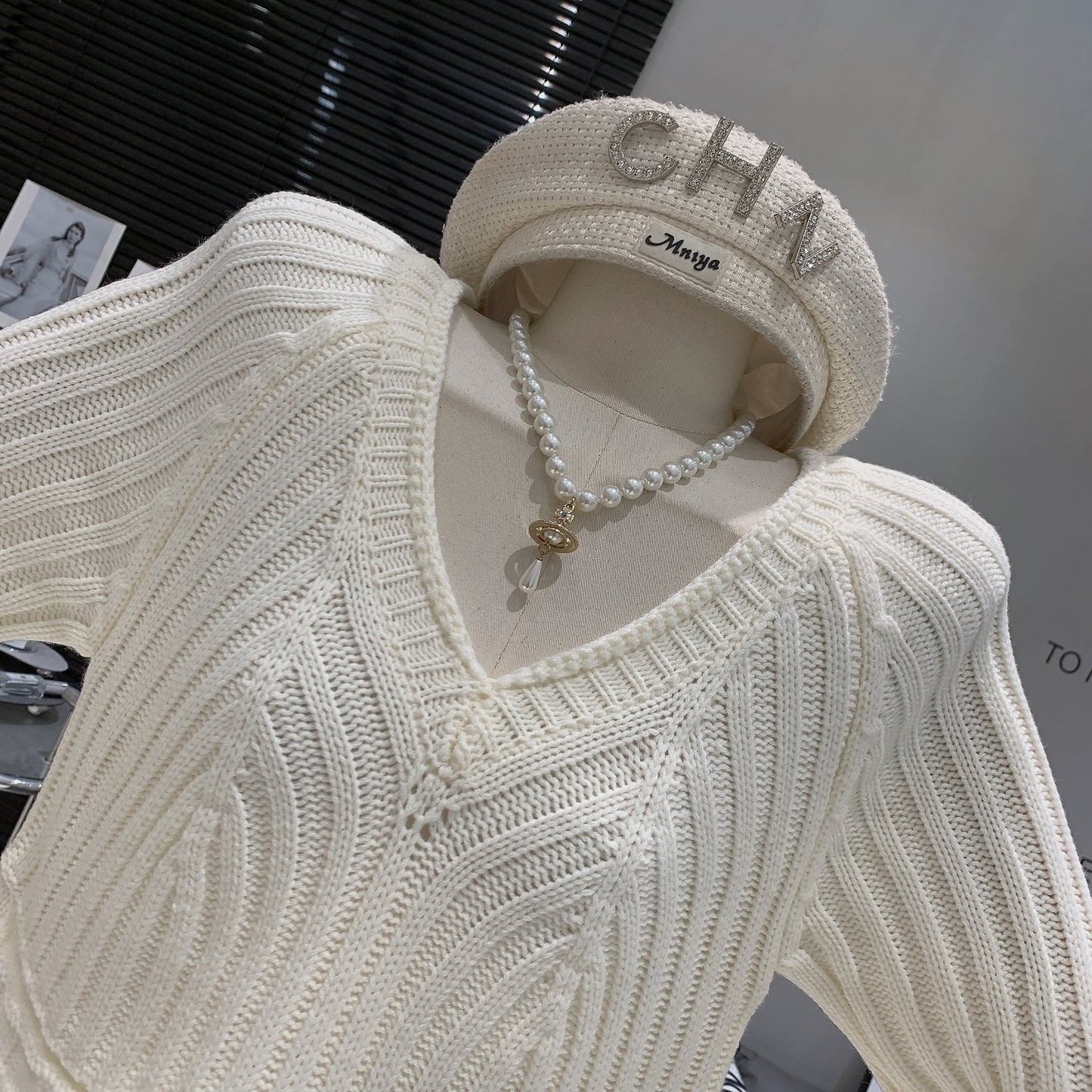 【tops】ファーニットセーター　M28442