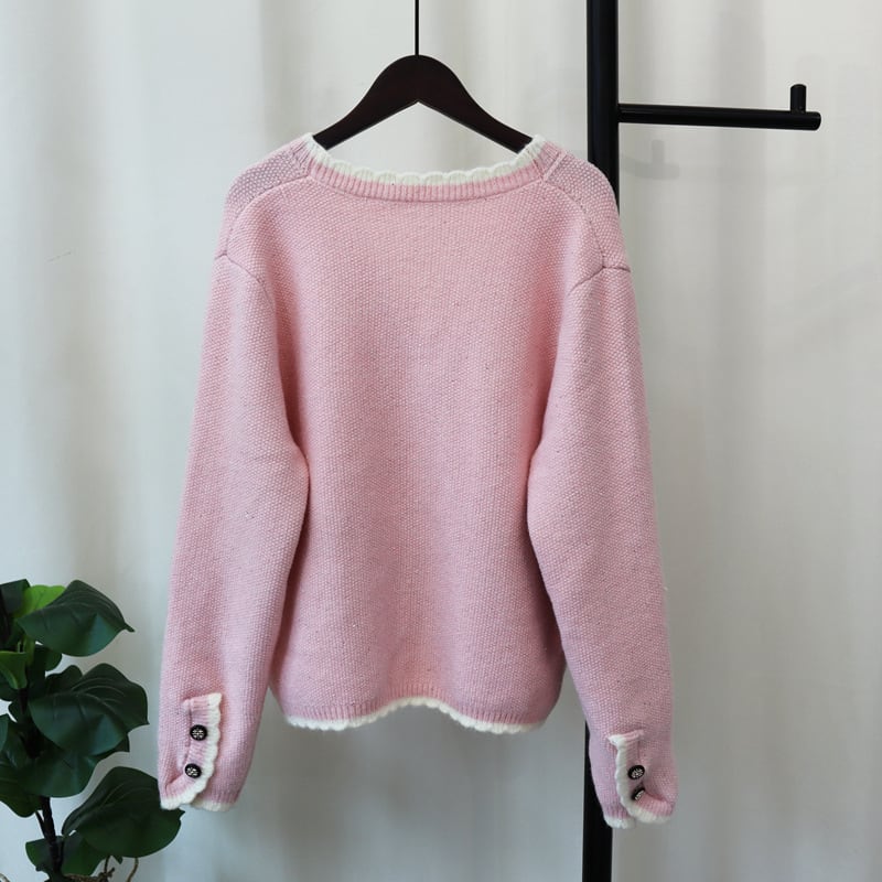 【outer】Vネックニットカーデ　M25697