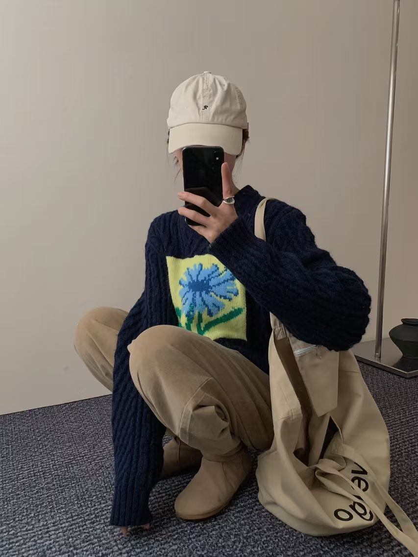 【tops】ジャカードニットセーター　M27281