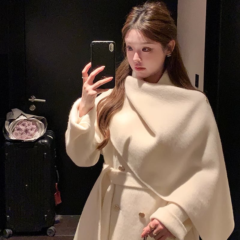 【outer】ショールカラーコート Q7361