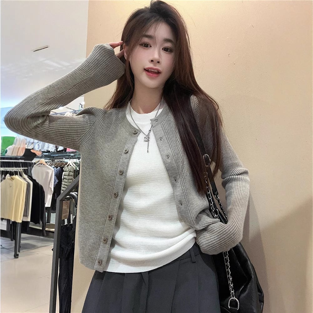 【outer】切り替えニットカーデ　M27383