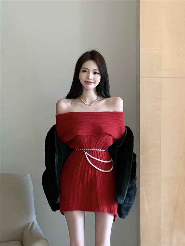 【tops】ボートネックニットセーター　M27973