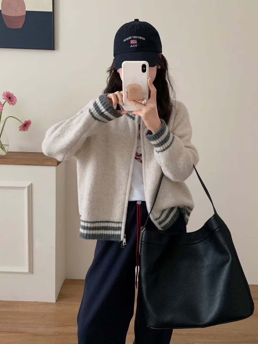 【outer】ファスナーニットカーデ　M28558