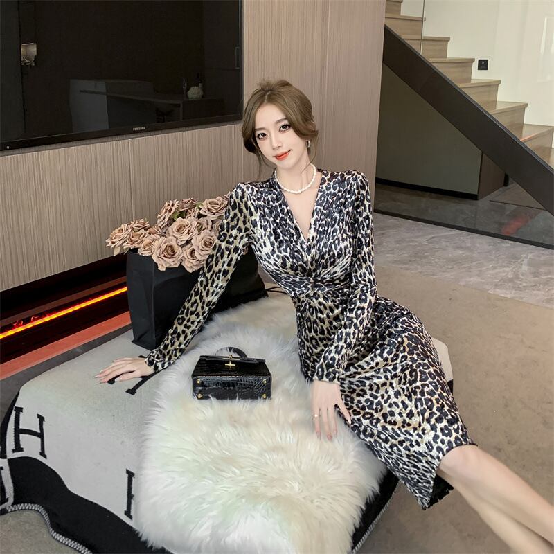 【dress】ヒョウ柄ワンピース　M18896