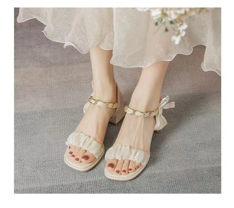 【shoes】リボン付きサンダル　M30234