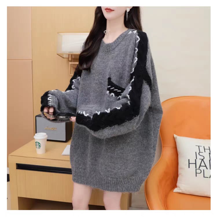 【tops】クルーネックニットセーター　M27713