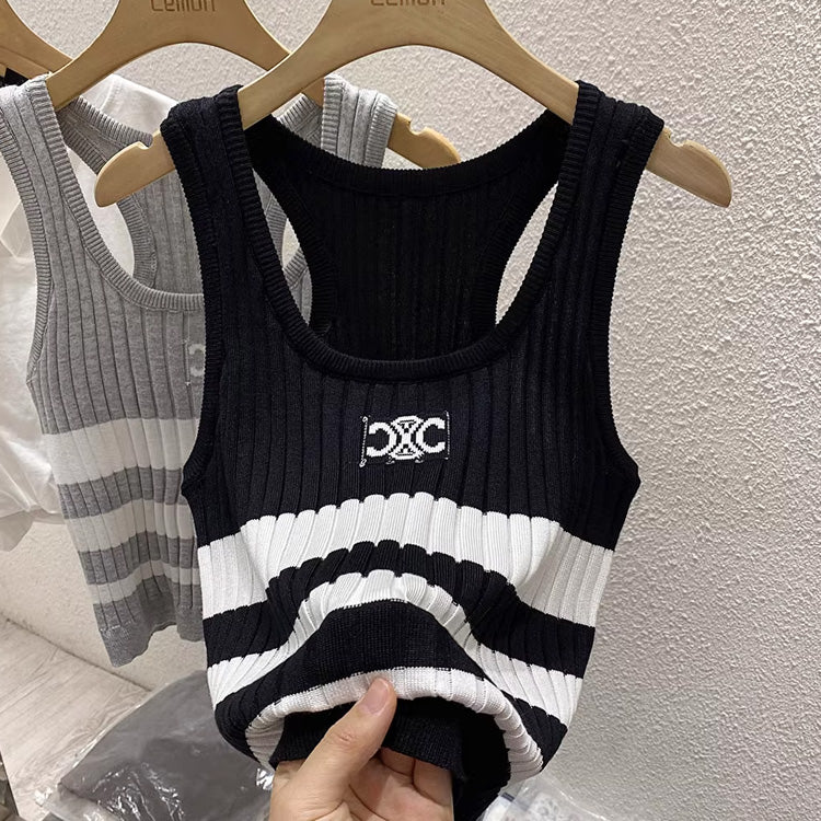 【tops】3色ニットキャミソール F7575