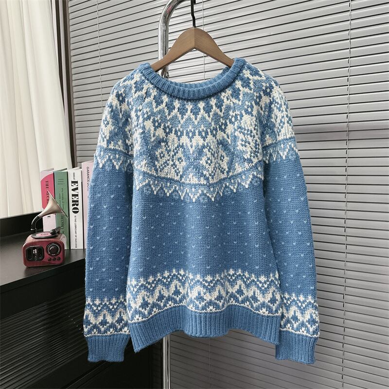 【tops】ジャカードニットセーター　M28844