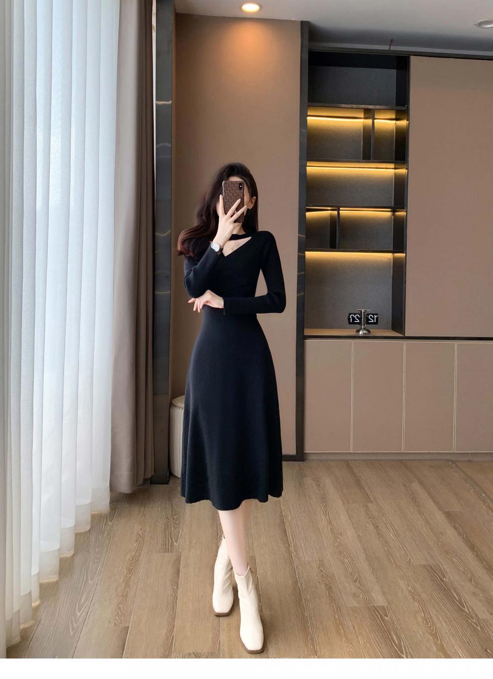 【dress】ホルターネックVネックワンピース　M25693