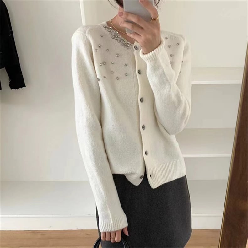 【outer】ビジューニットカーデ　M25776