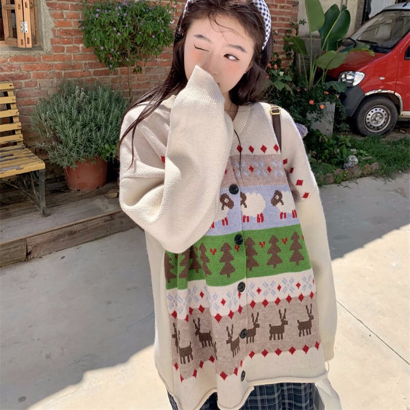 【outer】クルーネックニットカーデ　M27116