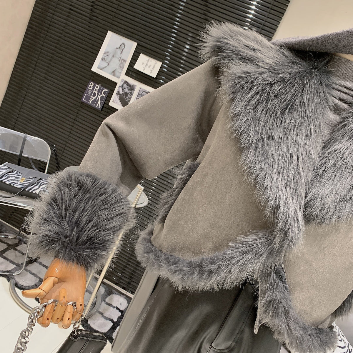 【outer】ファーショートコート　M27912