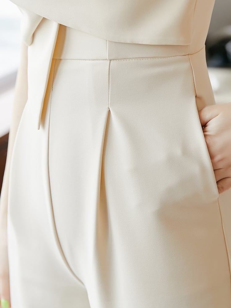 【set】早い者勝ち!気質満点レトロ着痩せハイウエスト合わせやすいINS風オールインワン G6877