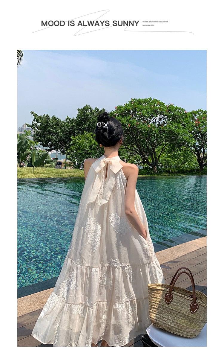 【dress】ノースリーブバックリボンワンピース　M22956