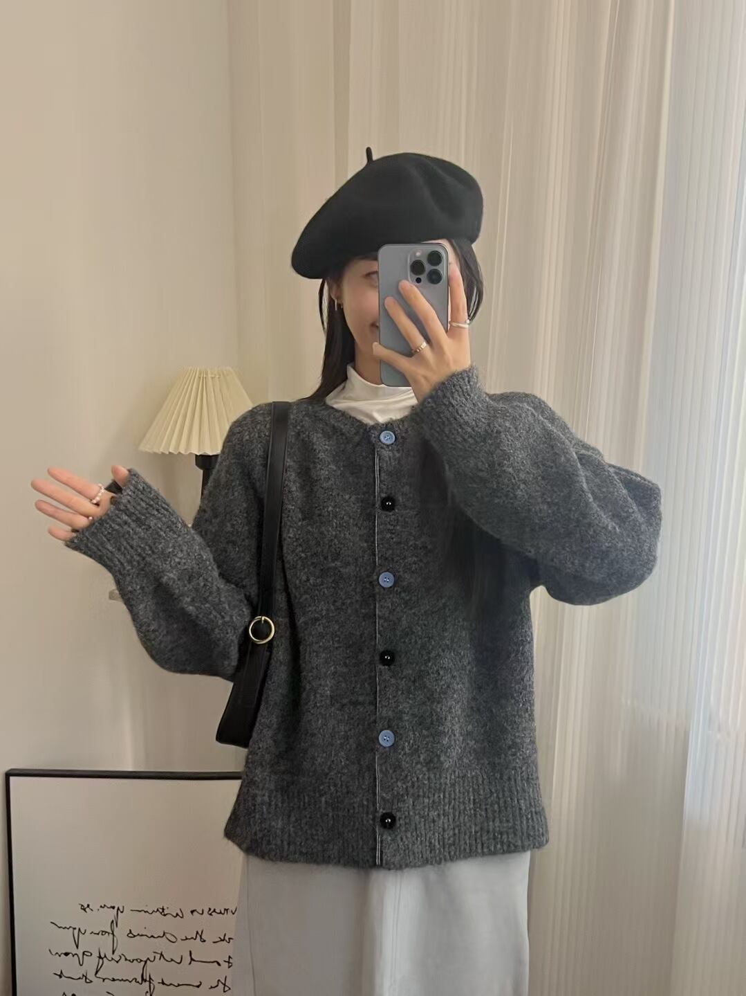 【outer】切り替えニットカーデ　M29006