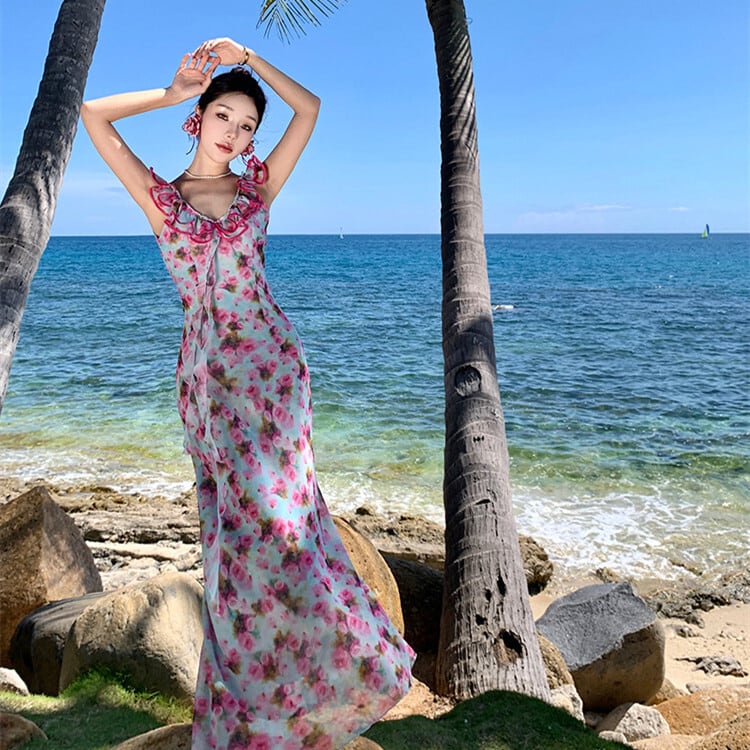 【dress】花柄キャミワンピース　M25134