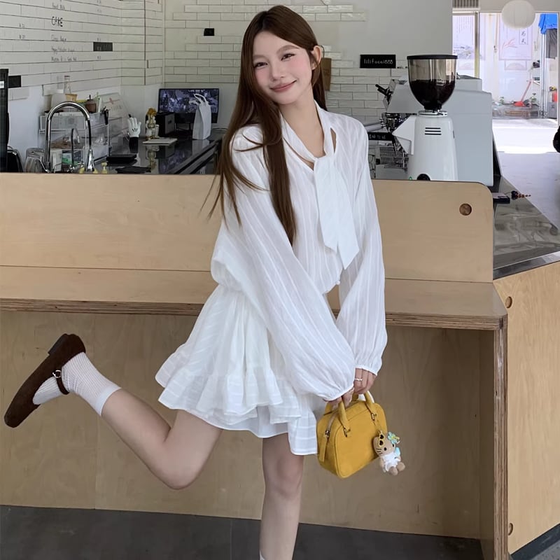 【dress】イレヘムフレアワンピース Q8095