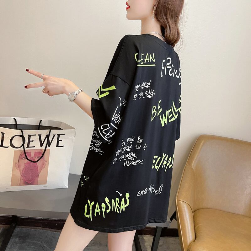 【tops】オシャレ度満点〜夏新作2色ラウンドネック半袖動物柄配色カジュアル大きいサイズ着回しＴシャツF2418