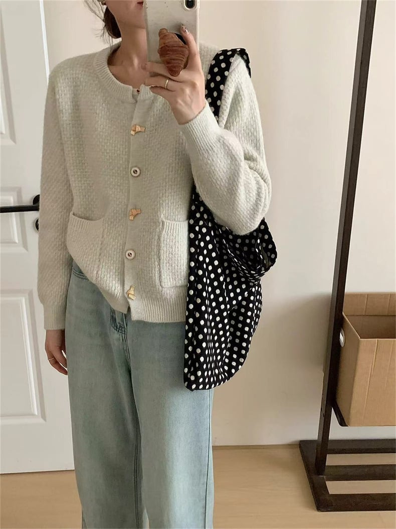 【outer】クルーネックニットカーデ　M25982