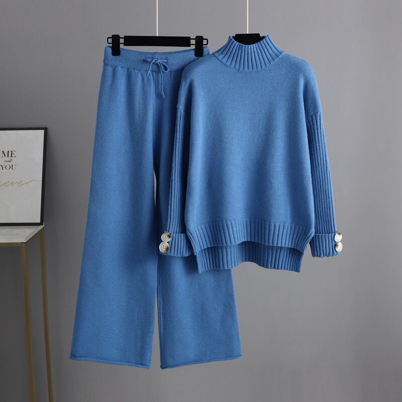 【set】ニットセーター×ワイドパンツセット　M28712