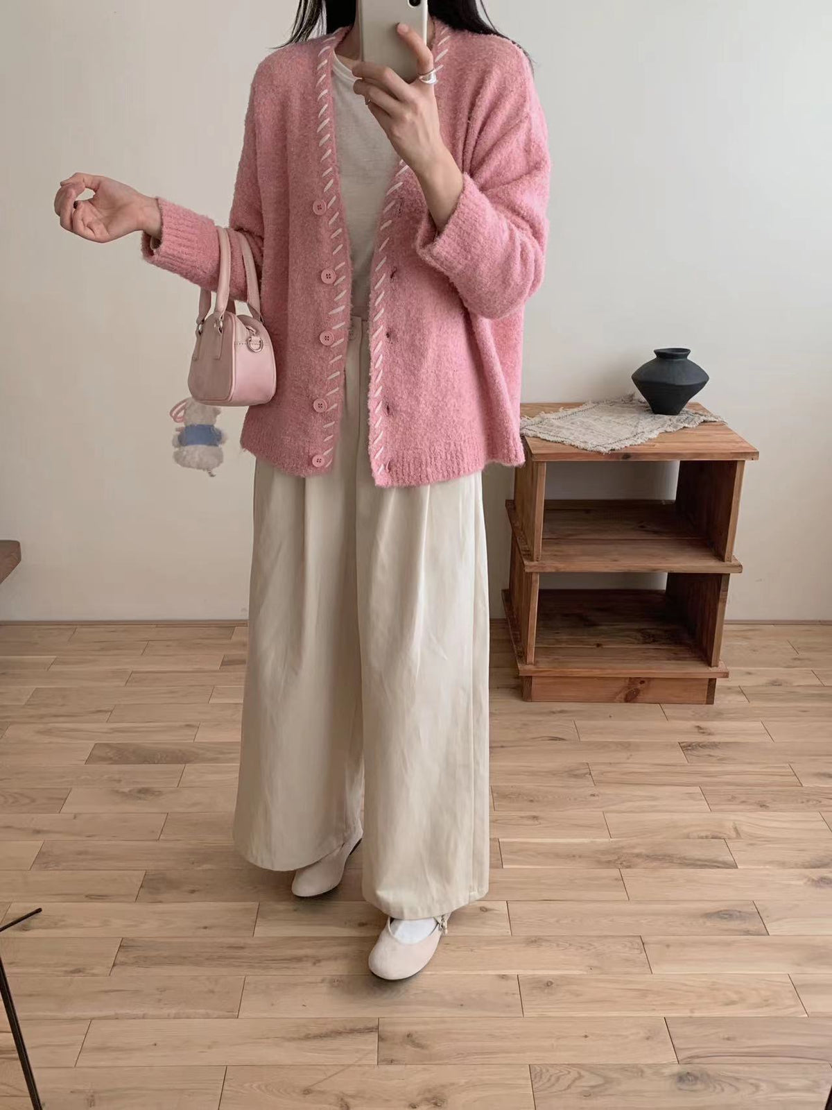 【outer】Vネックニットカーデ　M27283