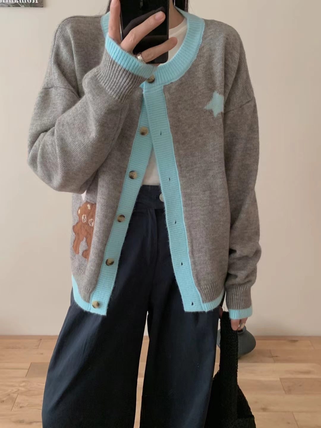 【outer】くまちゃんニットカーデ　M26336