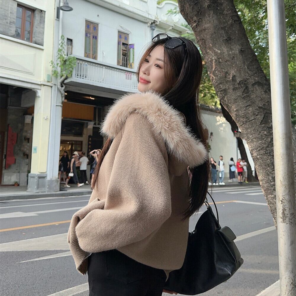 【outer】フードファーニットカーデ　M27216