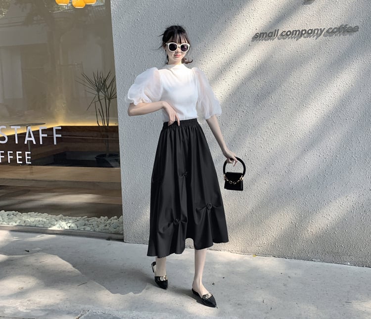 【bottoms】不規則ギャザースカートG20980