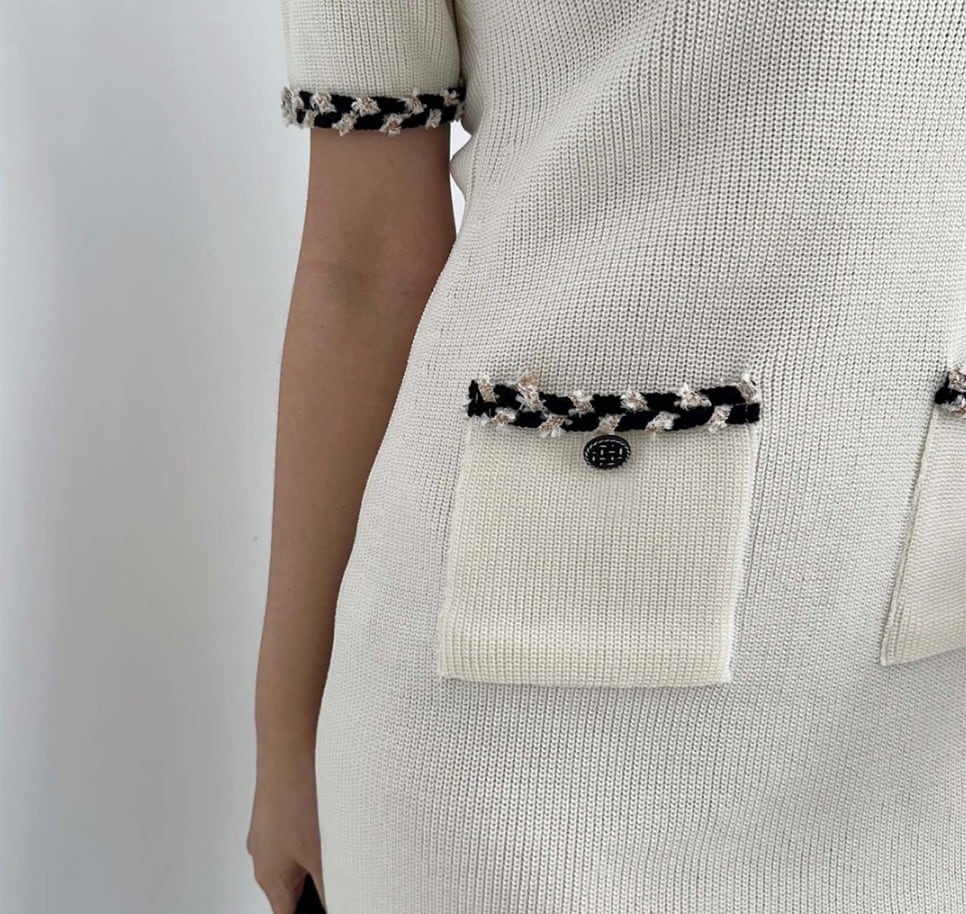 【dress】Vネックニットタイトワンピース G21158