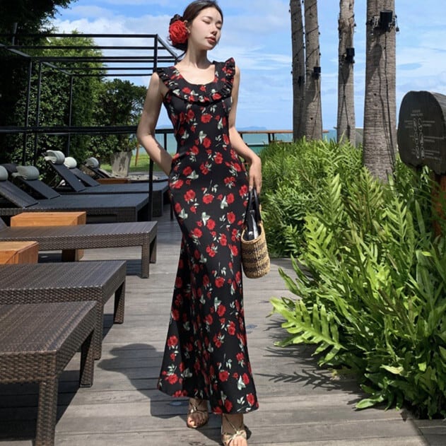 【dress】花柄ワンピース　M24907