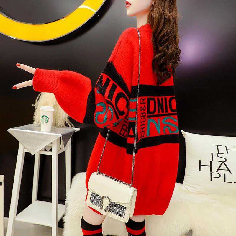 【tops】気質満点レトロ厚手秋冬新作ルーズゆったりニットセーター G4095