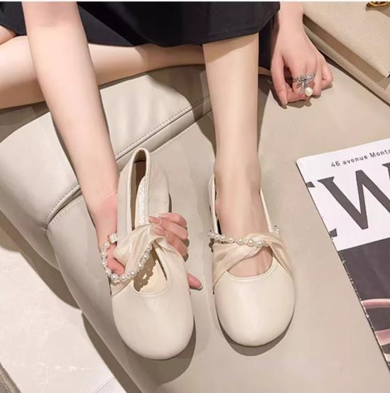 【shoes】ビーズフラットシューズF7474