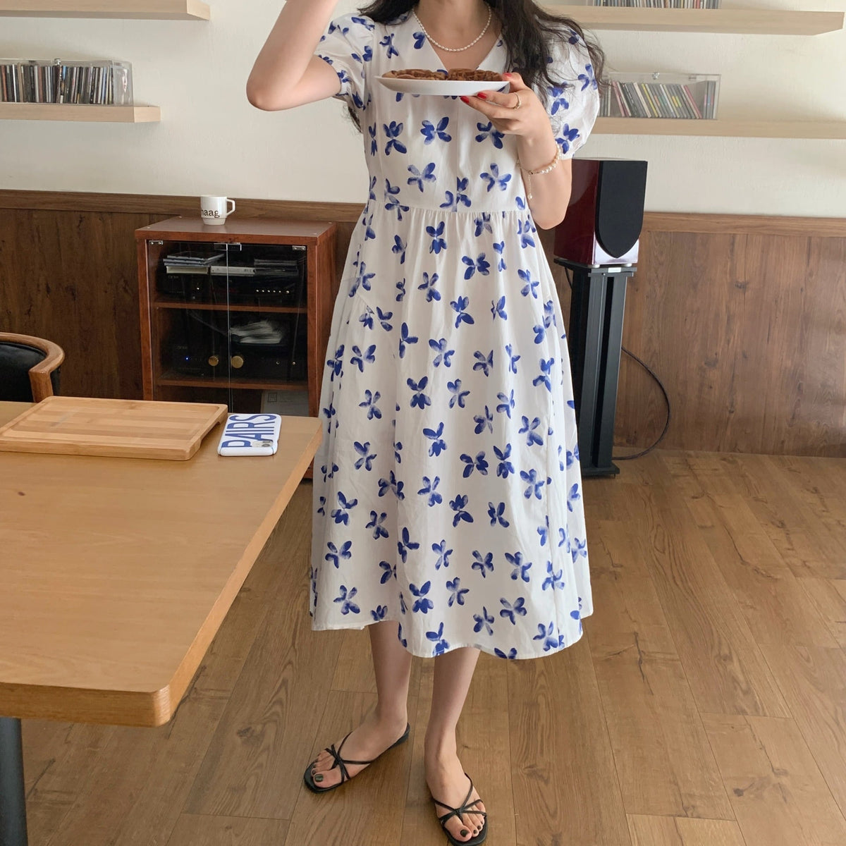 【dress】パフスリーブワンピース　M24628