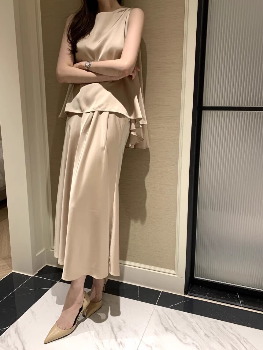 【set】イレギュラータンクトップ+スカート２点セットF7417