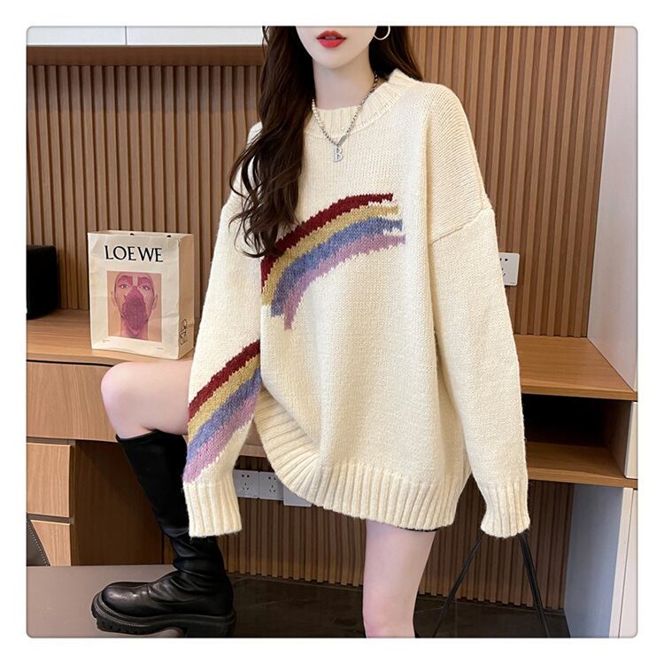 【tops】クルーネックニットセーター　M18542