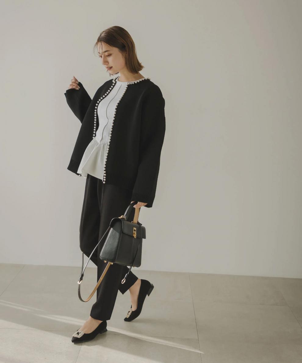 【outer】パールニットカーデ　M25572