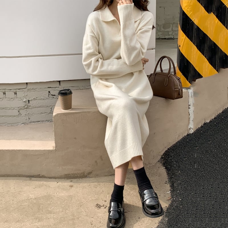 【dress】POLOネックワンピース　M19146