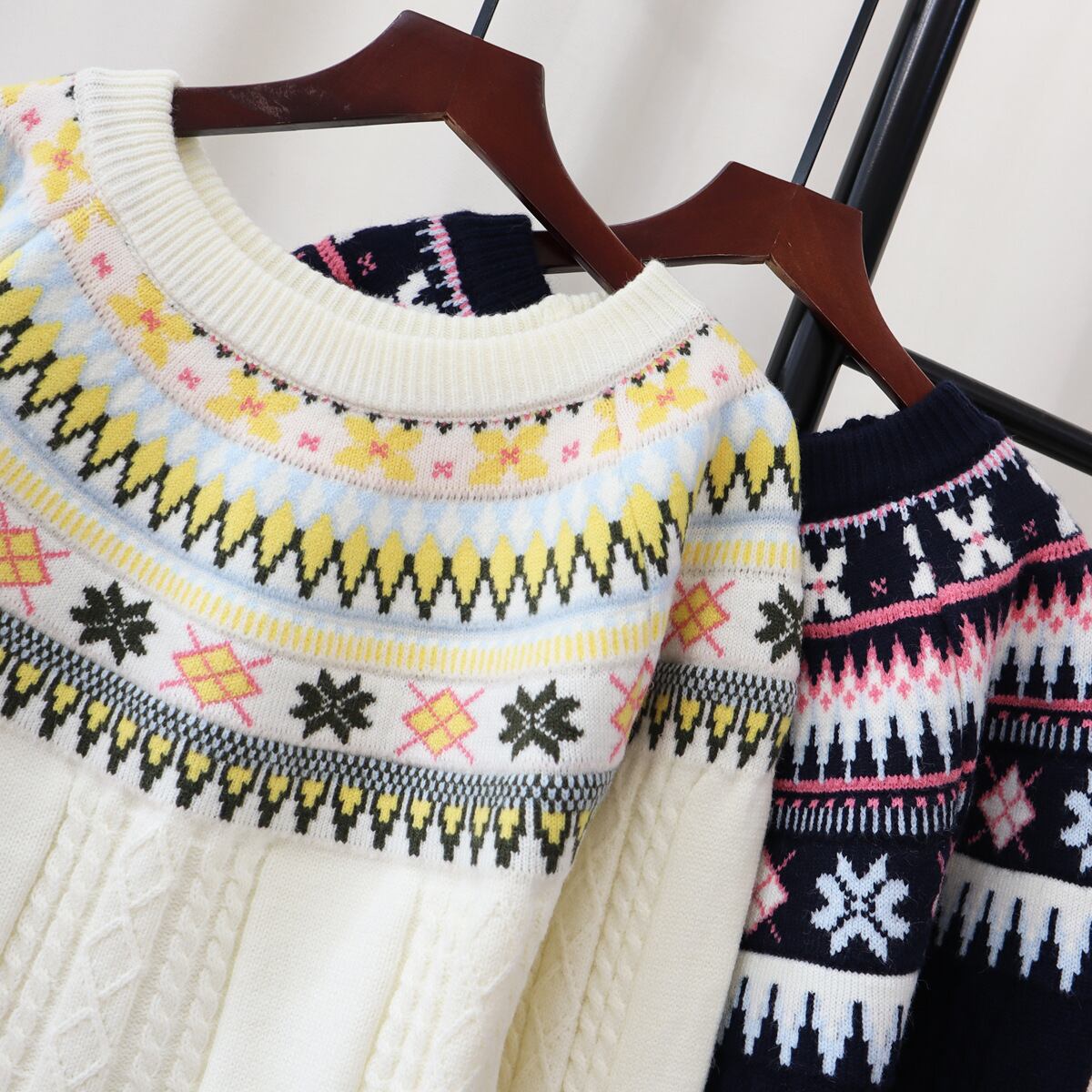 【tops】ジャカードニットセーター　M28757