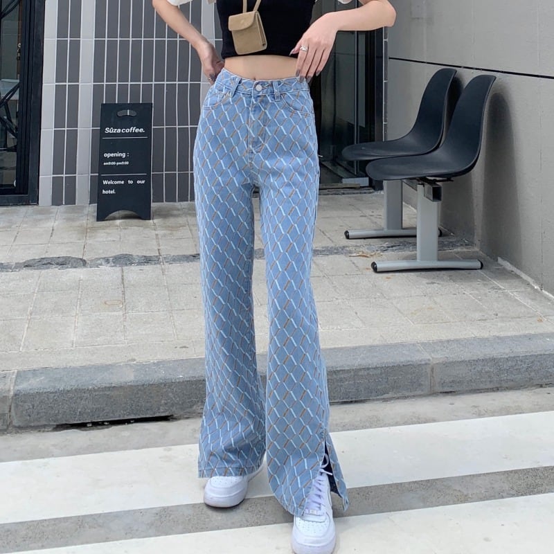 【bottoms】個性的なデザインレトロ夏デニムガウチョパンツ G0253